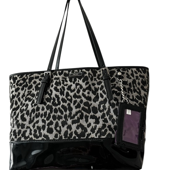 NINE WEST cheetah print tote shoulder bag - Picture 1 of 6